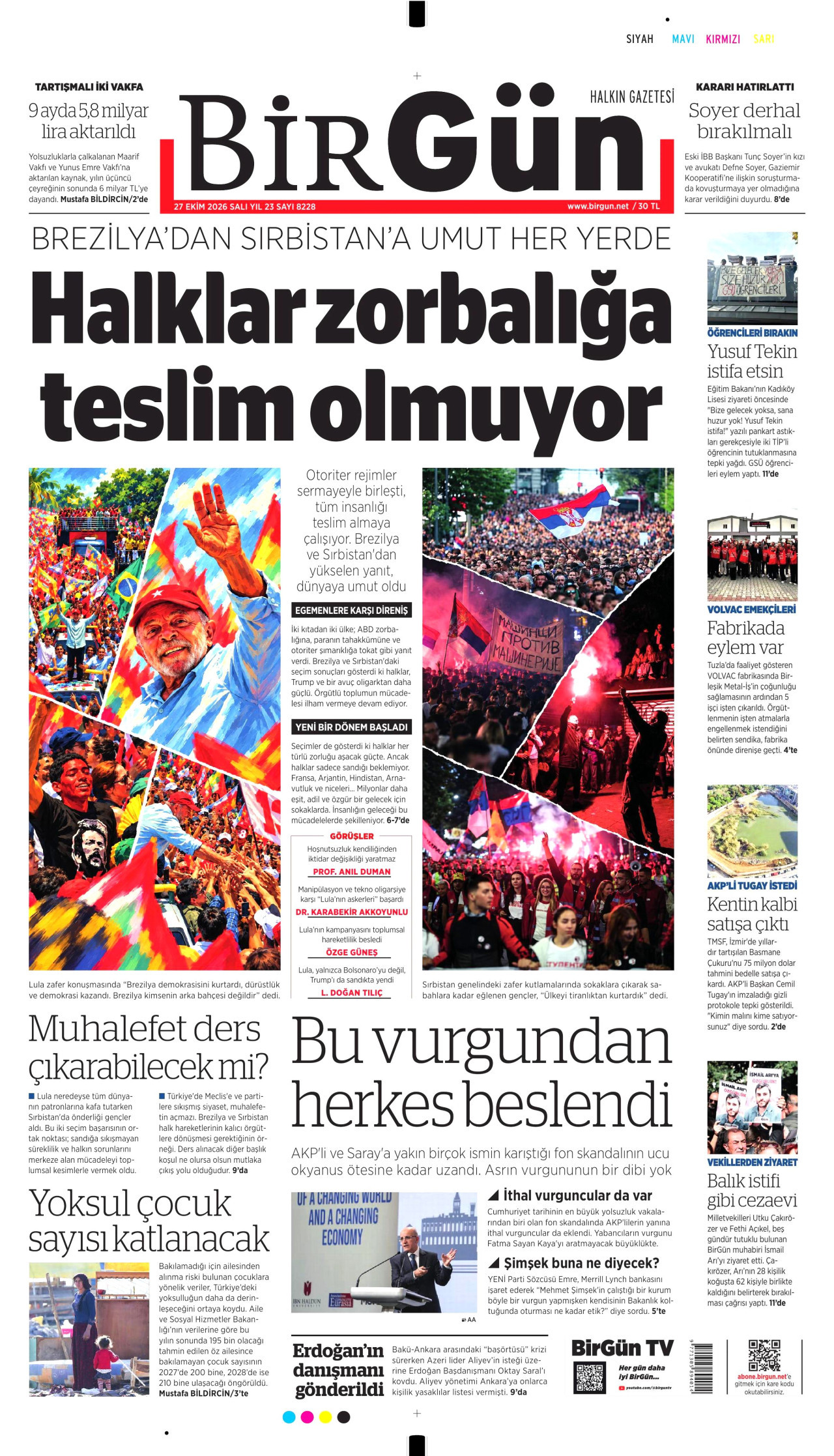 BirGün Gazetesi gazetesi manşeti